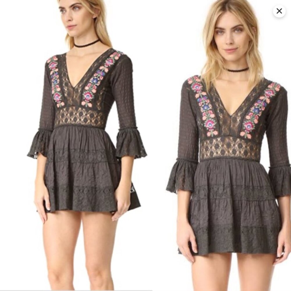 Free People FP One Antiquity Frilly Mini Size 0